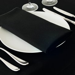 Black table linen and serviette